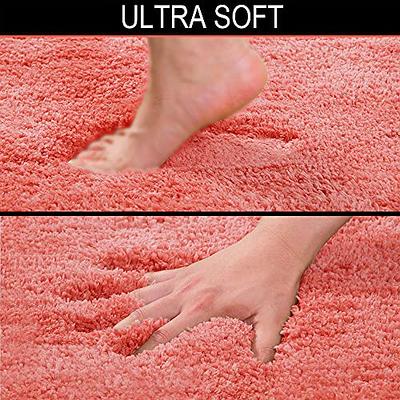 Walensee Large Bathroom Rug (24 x 60, Iiving Coral) Extra Soft and