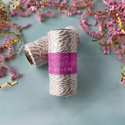 White Gold Bakers Twine Packaging Gift Twisted Cord Cotton Craft 4