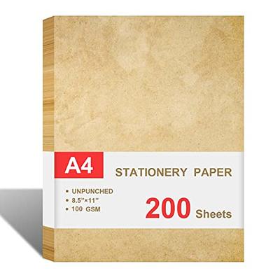 Natural Stationery Parchment Paper – Great for Writing, Certificates, Menus  and Wedding Invitations | 24Lb Bond Paper | 8.5 x 11” | 50 Sheets/Pack