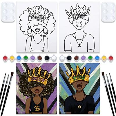 VOCHIC Canvas Painting Kit Pre Drawn Canvas for Painting for Adults Party  Party Kits Paint and Sip Party Supplies 8x10 Canvas to Paint Girl 8 Acrylic  Colors,3 Brush,1 Pallet Paint Art Set 