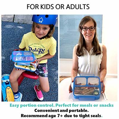 kinsho Bento Lunch Box Kids & Adult: Leakproof Containers for Boys & Girls  with 3 Compartments - School, Daycare, Meal Planning Portion Control  Container, BPA-Free Boxes, Utensils, Blue 1 pack - Yahoo Shopping