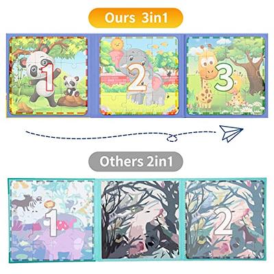 Magnetic Puzzles for Kids Ages 3-5, 3 in 1 Toddler Magnet Jigsaw Puzzle  Book, Kids Travel Puzzles Toys, Preschool Learning Toy for Kids 3-8 Year