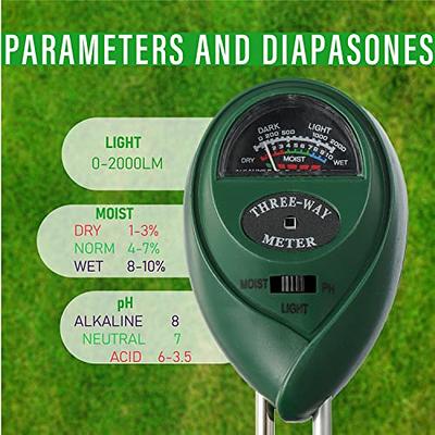 Cubilan 4 in 1 Soil Moisture Meter, PH Meter/Sunlight Intensity