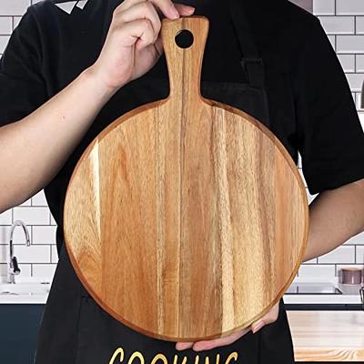 Acacia Wood Cutting Board with Handle Wooden Chopping Board Round Paddle Cutting  Board for Meat Bread Serving Board Charcuterie Boards Chopping Blocks  Circular Circle Carving Cutting Board - Yahoo Shopping