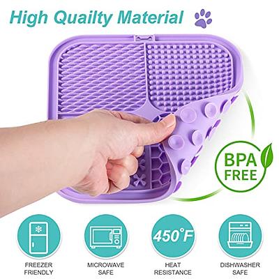 LUKITO Licking Mat for Dogs & Cats 2 Pack with Suction Cups, Dog Peanut  Butter Lick Pads for Boredom Reducer, Perfect for Bathing Grooming