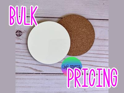 20 Sublimation Blank Round Coasters With Cork Backing
