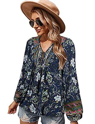 Women's Shirt Floral Print Long Sleeve Button up Casual Blouse Top at   Women’s Clothing store