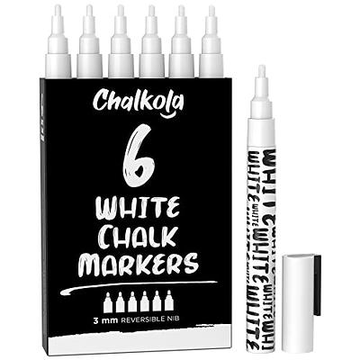 Chalkola White Chalk Markers - White Dry Erase Liquid Chalk Pens for  Chalkboard, Blackboard, Window, Bistro, Car Glass, Board, Signs - 1mm Extra  Fine Tip Chalkboard Chalk Markers - Yahoo Shopping