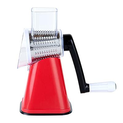 Met Lux Red Rotary Cheese / Vegetable Grater - with 3 Blades - 1