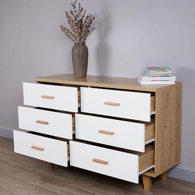 Modern Rosewood & White Wood Dresser with 6 Drawers - Yahoo Shopping