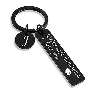 Drive Safe Keychain Present Favors For Trucker Husband Dad Boyfriend  Birthday 26 Letters Black Key Rings+box Handsome Gifts 50pc - Party Favors  - AliExpress