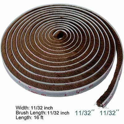 10M Brush Seal Insulation Weather Strip Window Frame Seal Door Seal Strip  Self Sticky Sealing Strip 0.35 0.2 inch Thick Windproof Gray 