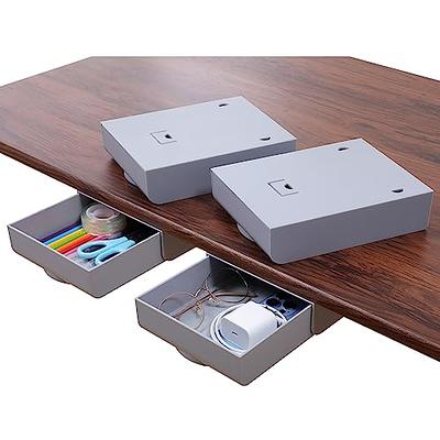 Adhesive Under Desk Drawer, Pencil Tray, Pen Storage, Holder Box