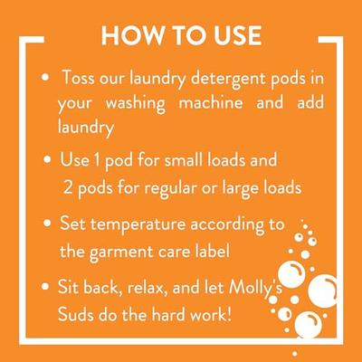 Molly's Suds Laundry Detergent Pods | Natural Detergent for Sensitive Skin  | Ultra Concentrated and Stain Fighting | Peppermint - 120 Count (Value