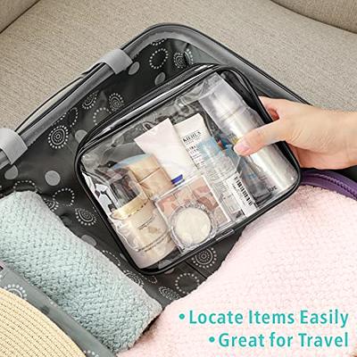 4 Pack Toiletry Bag PVC Waterproof Makeup Bag Clear Cosmetic Bag Zipper  Wash Bag Travel Storage Organizer Case 3 Sizes Luggage Pouch For Women Men