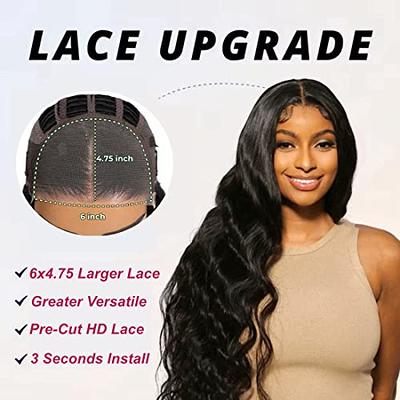 UNice 13x4 Transparent Lace Front Body Wave Black Pre Plucked Natural  Versatile Wig