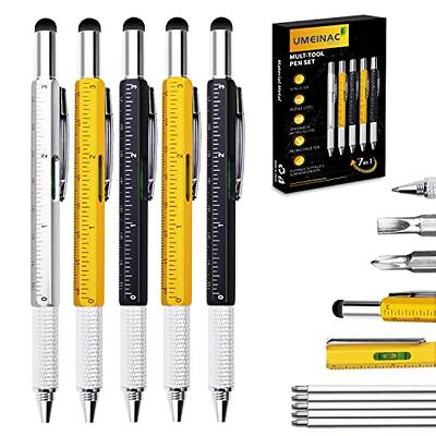 White Elephant Gifts for Adults, Stocking Stuffers for Men Dad Christmas  Gifts, Multitool Pen Set Cool Tools Gadgets, Pen with LED, Stylus, Level