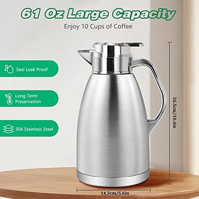 68oz Coffee Carafe 18/10 Stainless Steel/Double Walled Vacuum Insulate