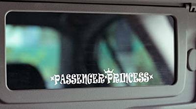 Passenger Princess Decal Sticker Vinyl Lettering Quote White .6H x 4W Small  Make-up Mirror Vinyl