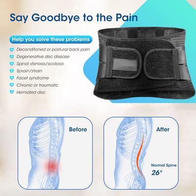 Back Braces by GINEKOO - Breathable Back Support Belt with Heating Pad for Lower  Back Pain Relief, Lumbar Support for Men and Women for Herniated Discs,  Sciatica(M) Medium