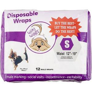  Wiki Wags Disposable Dog Wraps  Leak Proof Dog Diaper for  Male Marking and Incontinence, Small : Pet Diapers : Pet Supplies