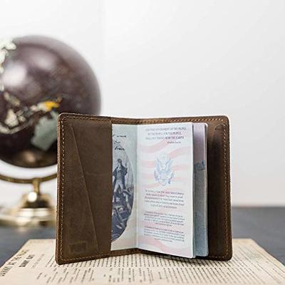  PEGAI Personalized Passport Cover 100% Soft Touch Rustic  Leather, Travel Document Holder Organizer Case, Slim and Lightweight  Minimalist Design (Sand Brown) : Handmade Products