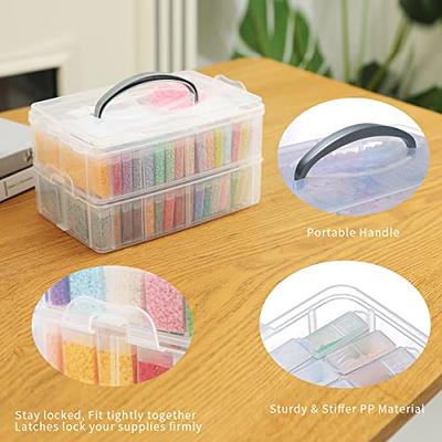 Stackable Storage Containers for Diamond Art with Drawer