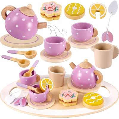 BUYGER Wooden Tea Party Set for Toddler Little Girls 3-5 with Teapot Tea Cup  Set Wooden Play Food Toy Kitchen Accessories for Kids Girls Children Boys  Toddler - Yahoo Shopping