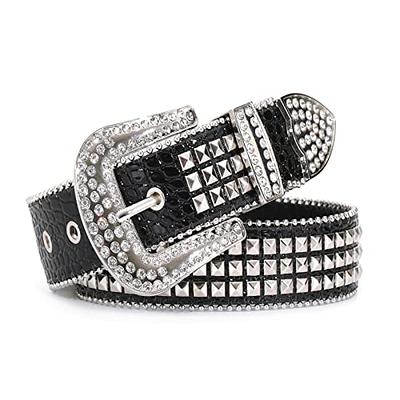 WERFORU Men Women Rhinestone Western Rhinestone Studded Western