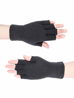 SATINIOR 3 Pairs Women Fingerless Gloves Winter Half Finger Knit Gloves for Women Men