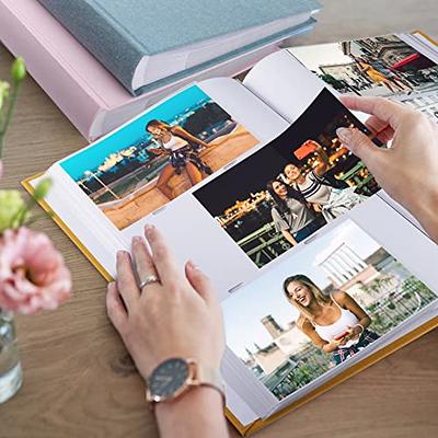 1DOT2 Photo Album 4x6 Photos Hold 402 Pockets with Memo Slip-In Pockets Photo Book, Leather Cover Picture Albums with Writing Space Fo