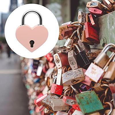 4pcs Baggage Locks Small Padlock Locks Heart Locks With Keys for Diary  Luggage