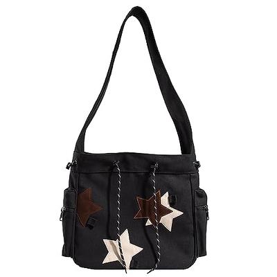 BXCNCKD Cute cartoon fish canvas messenger bag embroidered girl messenger  bag