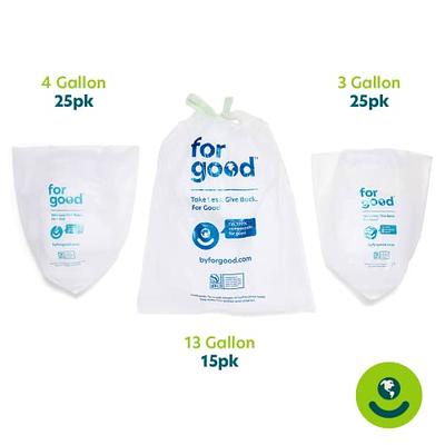 for Good Compostable 4 Gallon Trash Bags 25 Count