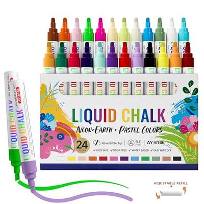  Vaci 8 Multicolored Liquid Chalk Markers with Tape, Stencils &  Labels, Erasable, Non-Toxic, Water-Based Pens, 6 mm Reversible Tip, On  Chalkboards, Windows, Glass, Blackboards & More