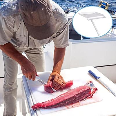 Boat Cutting Board Bait Table with Rod Holder Mount Fish Cleaning Table  Fillet Table Fish Fillet Board with Plier Storage and Knife Slot for Boat  Fishing Cutting Pontoon Fishing Boats Kayaks 