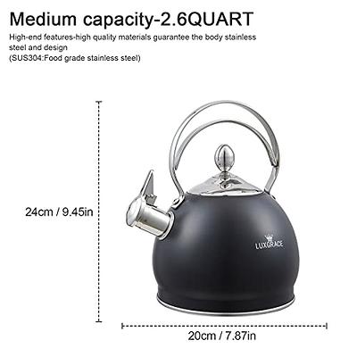 Stainless Steel Whistling Tea Kettle - Boil Water Quickly And