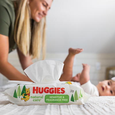 Huggies Natural Care Sensitive Baby Wipes, Unscented, 6 Flip-Top