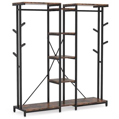 Homdox 3 Shelves Wire Shelving Clothing Rolling Rack Heavy Duty