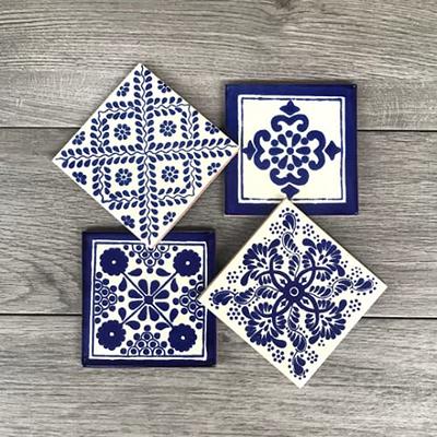 Mixed Set of 4 Mexican Tile Coasters 