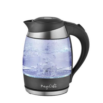 MegaChef 1.7 Liter Stainless Steel Electric Tea Kettle Silver - Office Depot