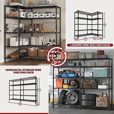 REIBII 5-Tier Garage Shelving Unit, Widen Heavy Duty Metal Storage Rac –  Reibii