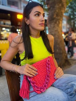 Handmade Women's Crochet Bag - Yellow