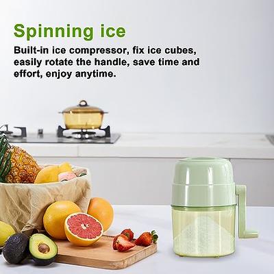 Hand Shaved Ice Machine, Mini Household Ice Shaver Fruit Smoothie Machine  Portable Ice Crusher Shaved Ice Machine for Outdoor and Home Use(Blue)