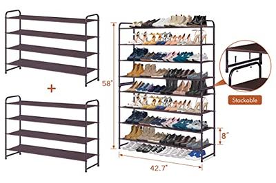  KIMBORA Metal Long Shoe Rack for Closet, 3 Tier Wide