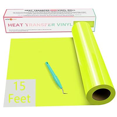 Heat Transfer Vinyl Rolls, 12 x 35 Feet HTV Vinyl, Yellow HTV Vinyl Iron on