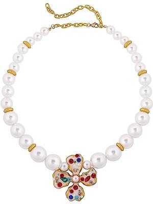 Pearl Choker Necklace for Women  Faux pearl necklace with Circle