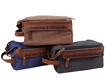 Personalized Groomsmen Gifts, Waxed Canvas Toiletry Bag with Monogram, Dopp  Kit, Best Man Gift