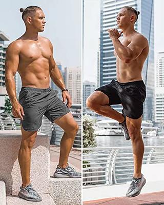 TENJOY Men's Running Shorts Gym Athletic Workout Shorts for Men 3 inch  Sports Shorts with Zipper Pocket Black at  Men's Clothing store