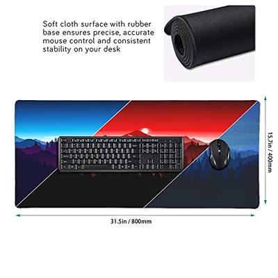 Dapesuom Large Gaming Mouse Pad, Extended Mousepad with Stitched Edges,  Water Resist Keyboard Pad with Non-Slip Base, Big XXL Mousepad Desk Mat for